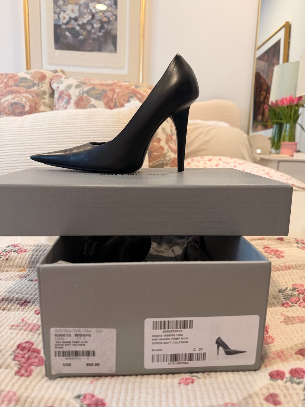 Balenciaga Black Pointed-Toe Stiletto Pump